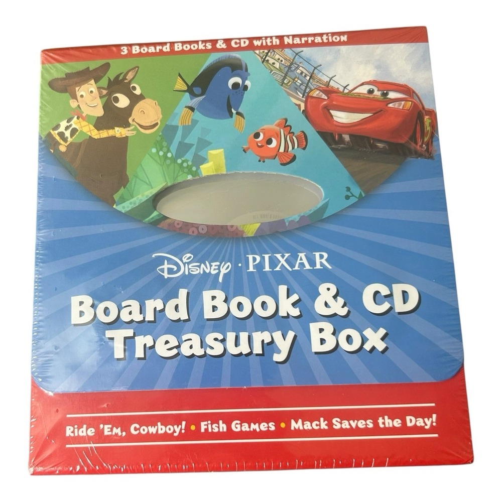 Disney PIXAR 3 Board Book & CD Treasury Box Cars‎ Toy Story Finding Nemo Kids